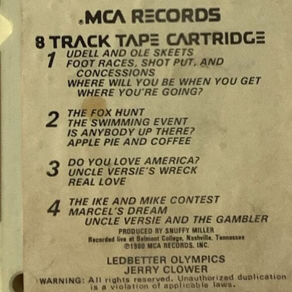 Vintage 1976 8-Track Tape - Jerry Clower Presents The Ledbetter Olympics, MCA - Picture 6 of 6